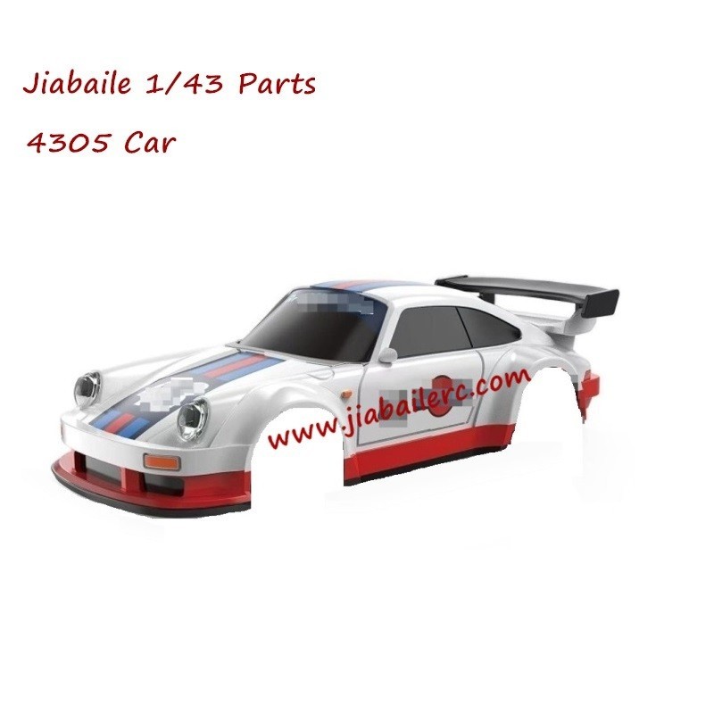 Jiabaile 4305 1/43 RC Drift Car Parts Body Shell, With Front And Rear Fixing Plates