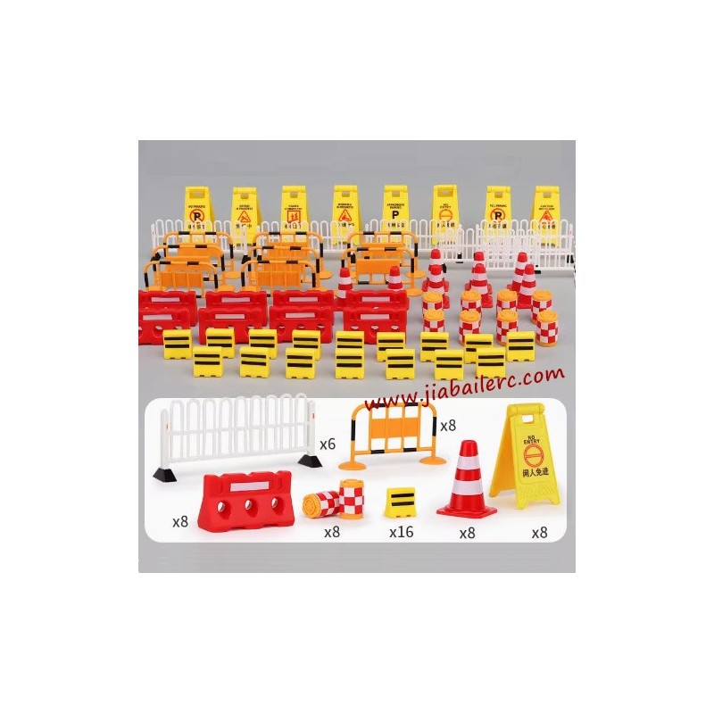 Mini drift remote control car props - traffic barrier signs, scene road fences, parking lot guardrails