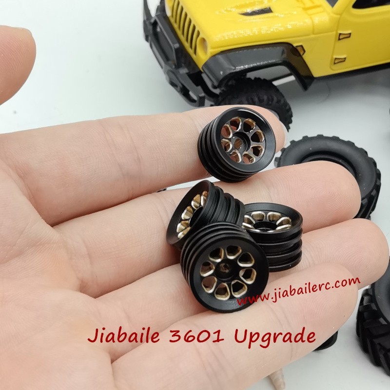 Jiabaile 3601 1/36 RC Car Upgrade Parts Wheels-Brass Version Jiabaile 3601 1/36 RC Car Upgrade Parts Wheels-Brass Version