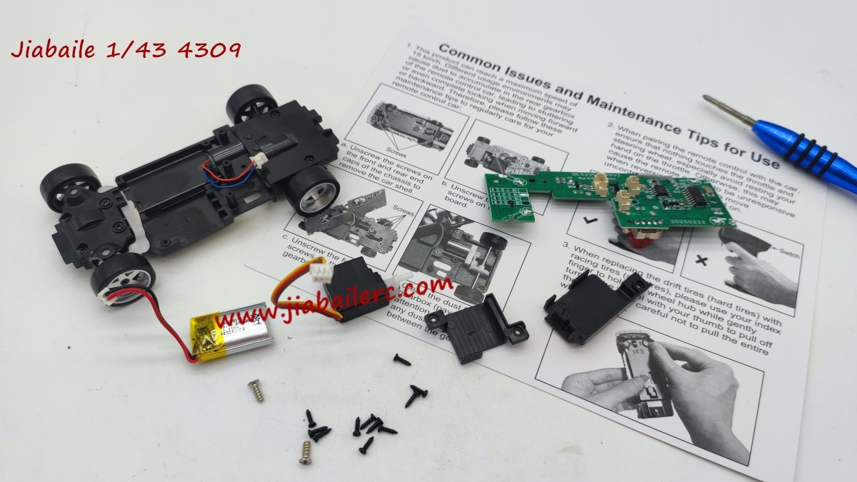Jiabaile 4309 RC car internal parts disassembly diagram