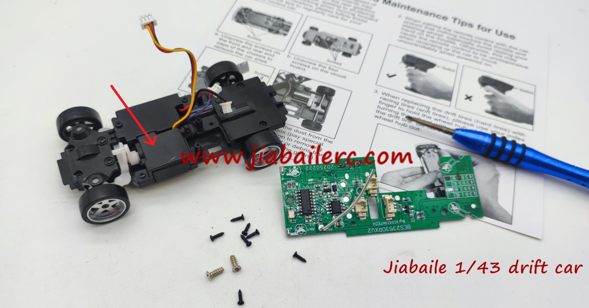 Jiabaile 1/43 rc car parts circuit board installation diagram